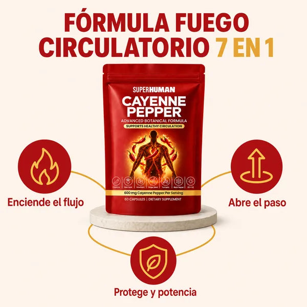 Cayenne Pepper SUPERHUMAN, pimienta de cayena para la circulación