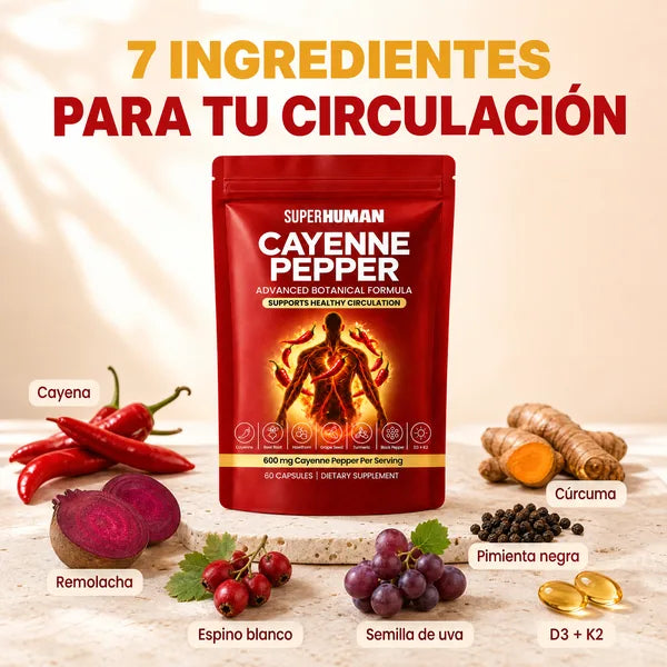 Cayenne Pepper SUPERHUMAN, pimienta de cayena para la circulación