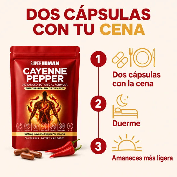 Cayenne Pepper SUPERHUMAN, pimienta de cayena para la circulación
