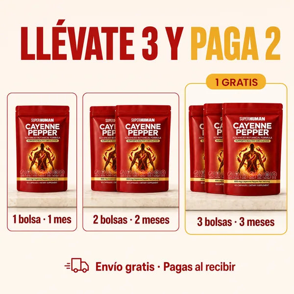 Cayenne Pepper SUPERHUMAN, pimienta de cayena para la circulación