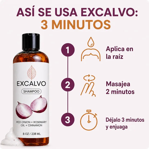 EXCALVO shampoo de cebolla y romero