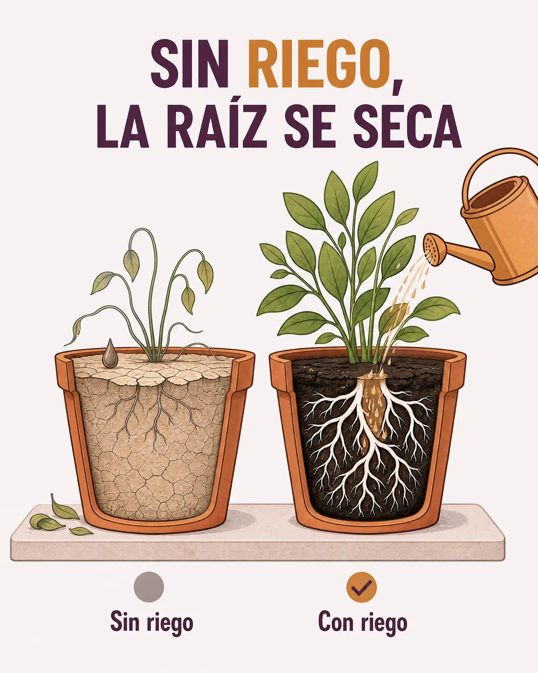 No es la edad: tu raíz se quedó sin riego